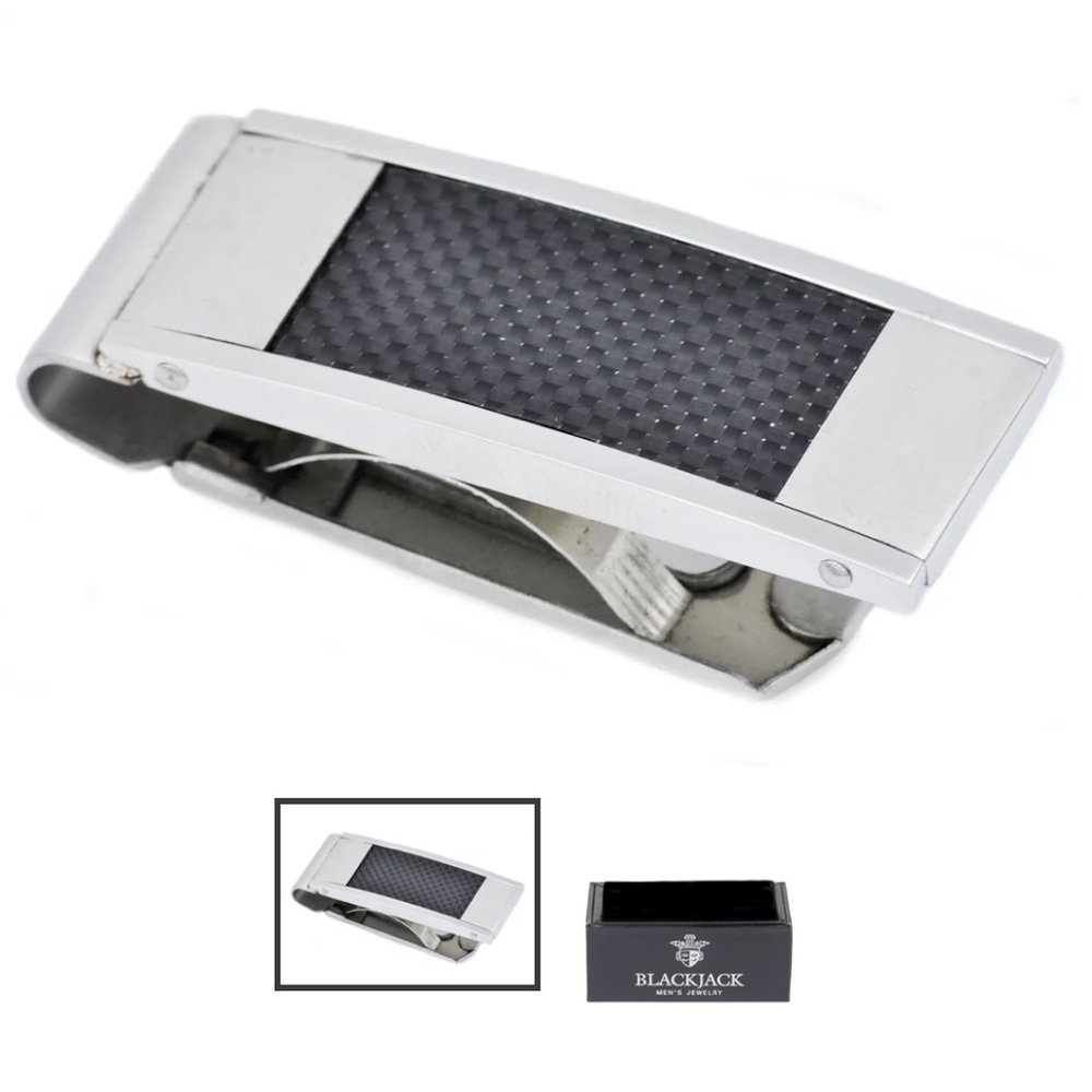 Mens Carbon Fiber And Stainless Steel Money
Clip